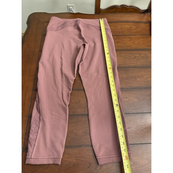 Lululemon Wunder Under Crop High-Rise 23" Flocked Everlux In Plumful Sz 12 - Picture 5 of 8
